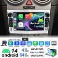 Autoradio Android 14 DAB+ Für Opel Corsa C D Astra H Zafira B 2+64G Carplay +KAM