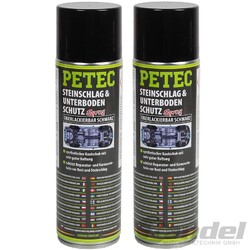 2x500ml PETEC STEINSCHLAG & UNTERBODENSCHUTZ KAUTSCHUK SCHWARZ SPRAY ROSTSCHUTZ