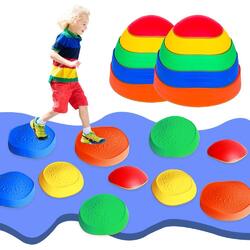 Flußsteine 10er Set Balanciersteine Kinder Balancespiel Outdoor Indoor Spielzeug