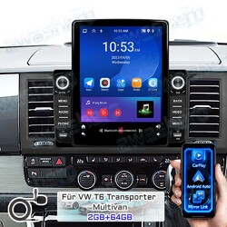 9.5" Android 15 Carplay Autoradio GPS Navi FM RDS Für VW T6 Transporter Multivan