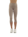 Damen Capri 3/4 Leggings hoher Bund kurze Hose leggins Baumwolle knielang