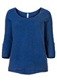 sheego Damen Longshirt Damenshirt Frauen Freizeit Mode Fashion Blau 115028