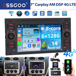 DAB+ Android 14 Autoradio 128GB Für Ford Focus Transit MK7 S-Max Carplay GPS Kam