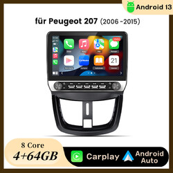 Carplay Android13 Autoradio GPS Nav WIFI SWC BT 4+64G Für Peugeot 207 CC 2006-15