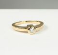 Klassischer Solitär Ring, 585 Gelbgold, 14 Karat,  Brillant ca. 0,10 Carat