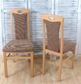 2 x Esszimmerstühle massivholz Buche natur Cappuccino Polster Stuhlset 2er Set