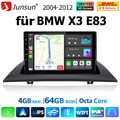 Für BMW X3 E83 2004-2012 Autoradio Android 14 GPS Navi WIFI BT Carplay 4+64G