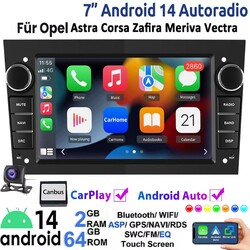 Für Opel Corsa C D Zafira B Astra G H Android 14 Apple Carplay Autoradio GPS KAM