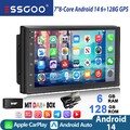2DIN Android 14 6+128GB Carplay Autoradio GPS NAVI WiFi DAB DVR Bluetooth 4G LTE