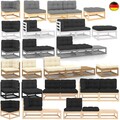 Gartensofa Ecksofa Fußhocker Mittelteil Sofa mit Kissen Sitzgruppe Gartenmöbel 