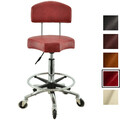 Rollhocker höhenverstellbar Lehne Arbeitshocker Hocker Drehhocker Kosmetikhocker
