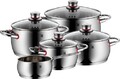 WMF Topf-Set 5tlg Quality One Topfset Induktion 5-teilig, Kochtopf Set mit Glasd