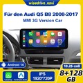 10.25" 8-Kern Android 14 Autoradio CarPlay 128GB DAB+ Für Audi Q5 8R 2008-2017