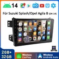 CarPlay Für Opel Agila B 04-14/Suzuki Splash Android 14 Autoradio GPS KAM 2+32GB