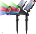 T-SUN Solarleuchte Garten, 2 Stück 4LED Solarstrahler Solar Gartenleuchte Außen 