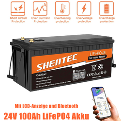 24V 100Ah Lithium Batterie LiFePO4 Akku BMS Bluetooth Wohnmobil Boot Solaranlage0% MwSt. bei § 12 Abs. 3 UStG*