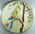 Keramikteller Wandteller aus Keramik - Erhabene Darstellung eines Papageien