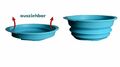 Nudel Sieb Silikon ausziehbar faltbar platzsparend hellblau ca 27 cm Durchmesser