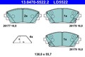 Bremsbelagsatz Scheibenbremse ATE Ceramic 13.0470-5522.2 für MAZDA BP SKYACTIV