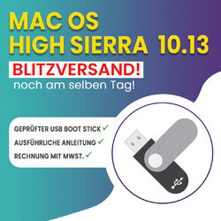 macOS 10.13 High Sierra Mac OS USB Boot Stick! Blitzversand noch am selben Tag!