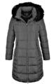 ALBA MODA Damen Mantel Steppjacke Kapuze Kunstfell schwarz warm Gr 40 NEU HA145