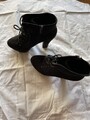 Schwarze Damen,Plateau Stiefeletten In Wildleder Optik Größe 37