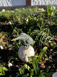 Bronze Eisvogel Montiert Auf Marmor Kugel 