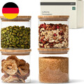KIVY Vorratsgläser Mit Deckel - 4 X 600Ml - Kleine Vorratsdosen Mit Bambusdeckel