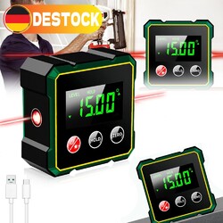 1x Digital Winkelmesser Wasserwaage Magnetisch LCD Neigungsmesser Mit Laser.