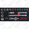KS TOOLS SCS 1/2'' Steckschlüssel-Satz, 18-tlg. in 1/3 Systemeinlage 713.3018