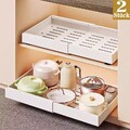 2x Teleskopschublade Verstellbare Breite Ausziehbarer Schrank Organizer Küchen