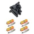 1x ZÜNDSPULE + 4x NGK TR5B-13 ZÜNDKERZEN FÜR FORD C-MAX DM2 FOCUS MONDEO FIESTA