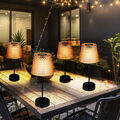 Solarlampe Tischleuchte Außenlampe Gartendeko Balkon Kristalle amber LED 4er Set