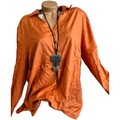 Sheego Damen Tunika Bluse Hemdbluse Langarm orange Kupfer Übergröße 339 (964) 