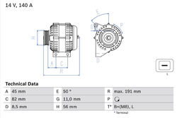 BOSCH 0 986 042 840 Generator für VOLVO