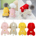 Warmer Hundemantel Fleecepullover Winteroverall Weste Welpenkleidung Pyjamas  v