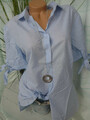 Sheego Bluse Damen Gr. 46 Blau Ton Kurzarm große Größe (140) (1 232) NEU
