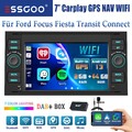 DAB+ Autoradio 2+64G Android 14 Carplay Navi Für Ford Focus Kuga C S Max Transit