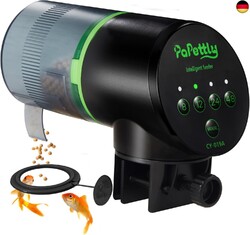 Papettly Futterautomat Aquarium, Automatischer Fischfutterautomat für Aquarium 
