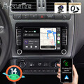 DAB+ CarPlay Autoradio Android 14 Navi Kamera Für VW GOLF 5 6 Touran Polo Passat