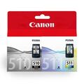 Canon 510 & Canon 511 schwarze & farbige Original-Tintenpatronen PG-510 CL-511