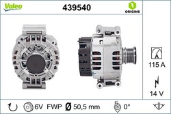 Lichtmaschine Generator Lima VALEO ORIGINS - NEW O.E. TECHNOLOGIE 439540 für Bus