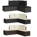 Garten Lounge Set mit Auflagen Sitzgruppe Gartenmöbel Sofagarnitur Poly Rattan