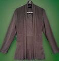 "BETTY BARCLAY" STRICK-CARDIGAN S/M SCHLAMM OFFEN LÄNGER A-FORM NEUTRAL TOP!!