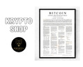 Bitcoin Whitepaper Gold Krypto A2 170 gr. Poster Plakat deutsch Geschenk NEU