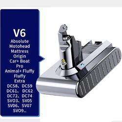 9500mAh Für DYSON V6 Akku DC58 DC59 DC61 DC62 DC72 SV03 SV06 SV09 21.6V LED Akku