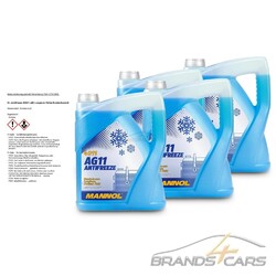 4x 5 L LITER MANNOL ANTIFREEZE AG11 (-40°C) LONGTERM FROSTSCHUTZ KÜHLER BLAUErstausrüster-Qualität | Schneller Versand ab Lager