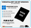 64GB SSD Festplatte mit vorinstallierten Windows 10 Windows 11 NO TPM PC Laptop