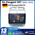 4-Kern NAVI Android 13.0 Autoradio Für Peugeot 307 2002-2013 GPS WIFI BT 1+32G