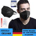 100/50/30x FFP2 Maske Schwarz Mundschutz Atemschutz 5-lagig zertifiziert CE2163